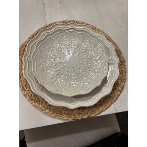 Round Woven Placemats Set of 6, Natural Water Hyacinth Place mats, 13.5"Rattan - Picture 1 of 3